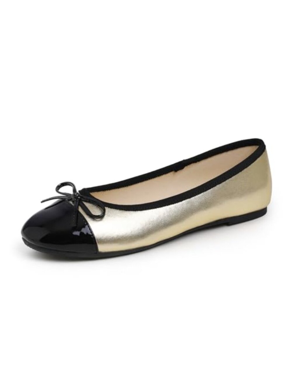 Women's Bow Tie Ballet Flat Slip On Round Toe Dress Shoe with Memory Foam